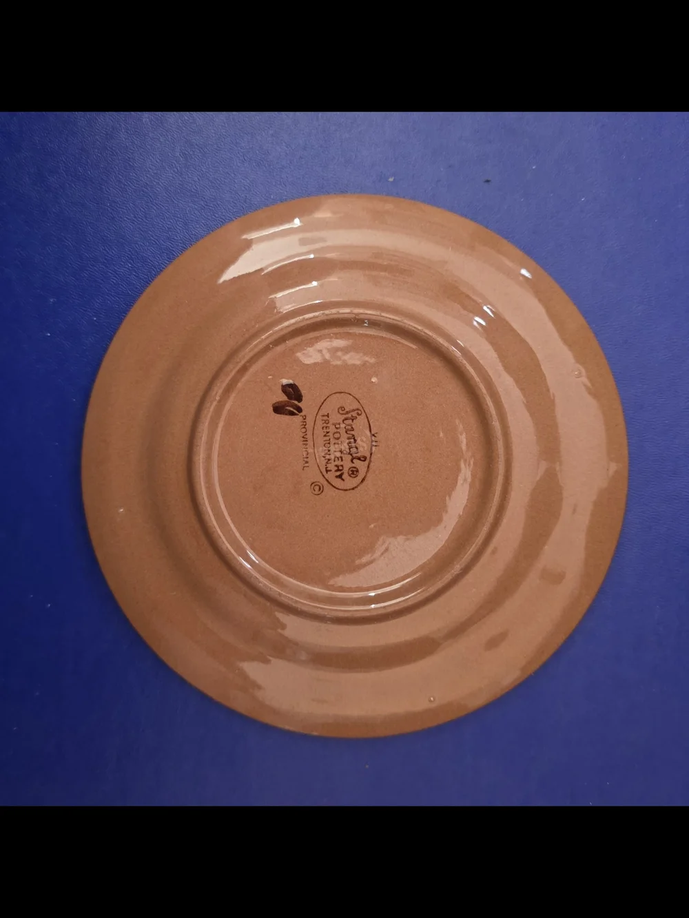 Stangl Art Pottery Floral Plate White/Yellow/Brown/Red Glossy Round Printed